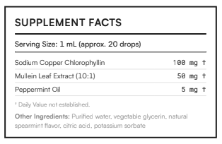 Chlorophyll Detox Drops — Liquid Chlorophyll + Mullein 2 oz