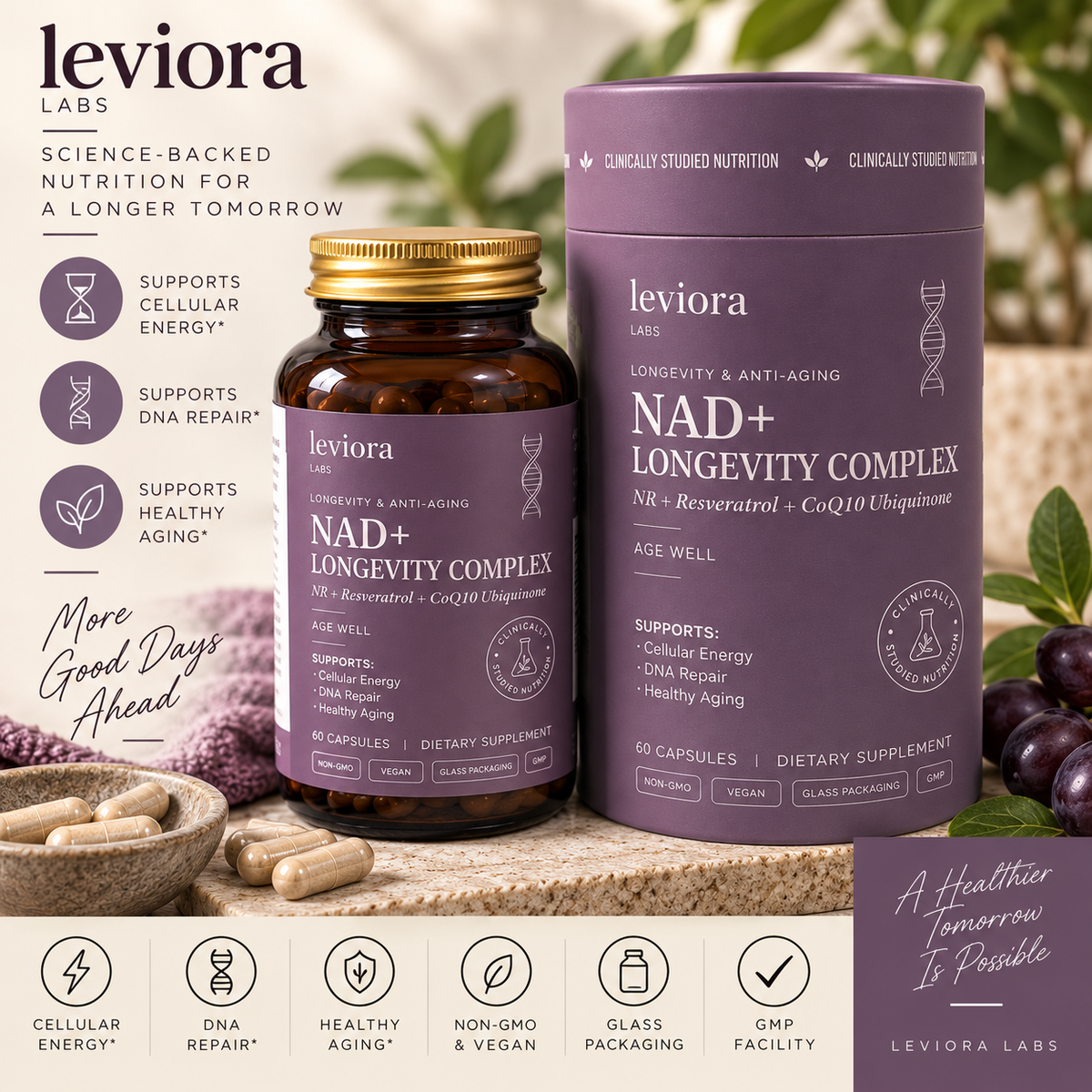 NAD+ Longevity Complex — Cellular Energy & Anti-Aging