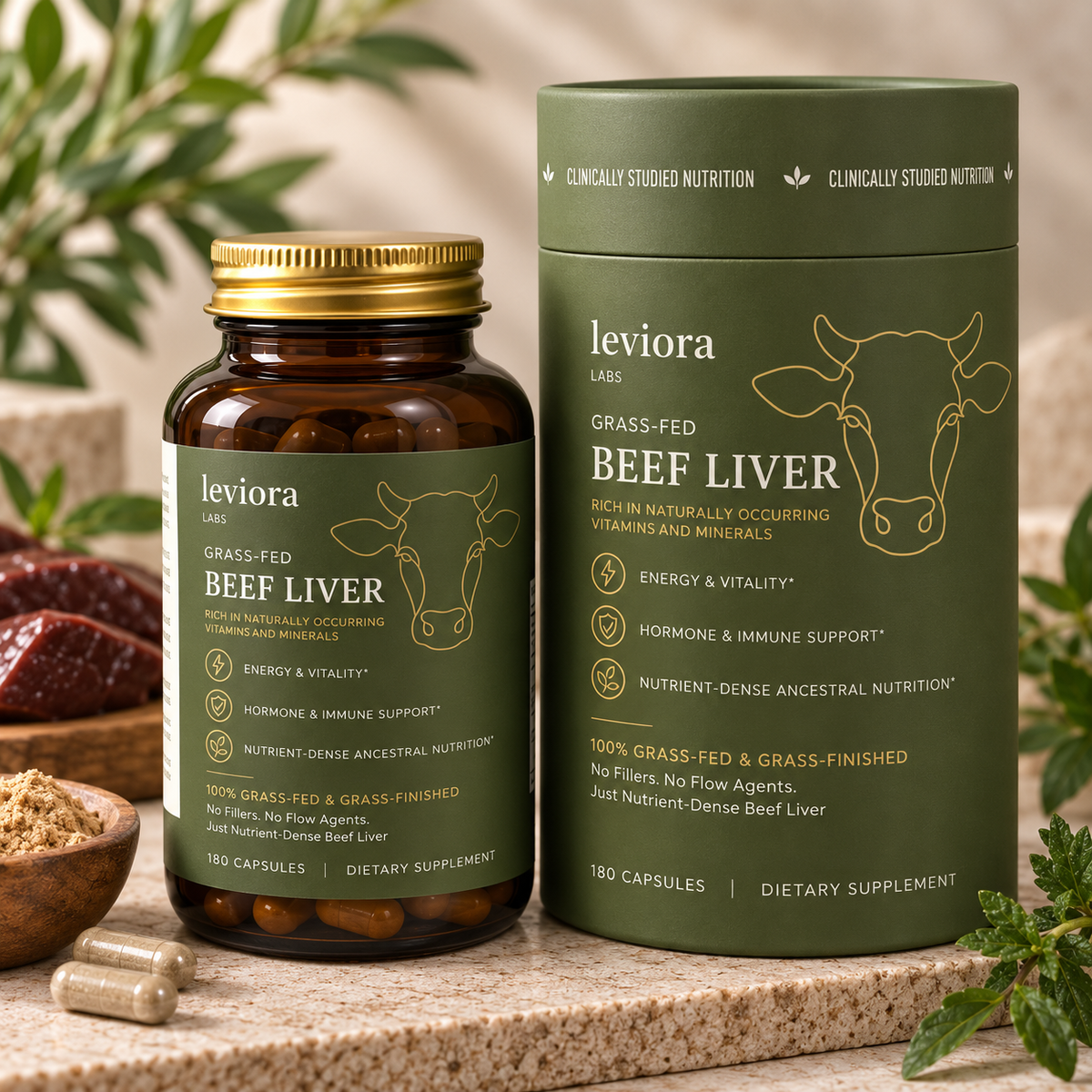 Grass-Fed Beef Liver Capsules — Nature's Multivitamin | Leviora Labs