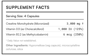 Creatine for Women — 3,000mg with Vitamin D3 & B12