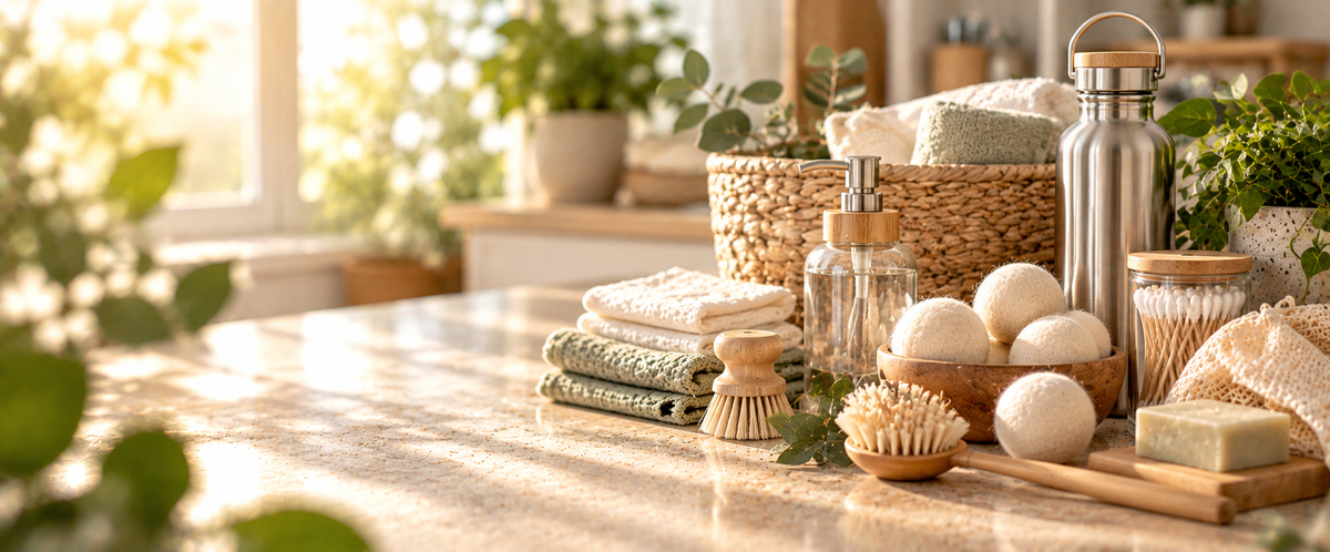 Glass and stainless steel kitchen items